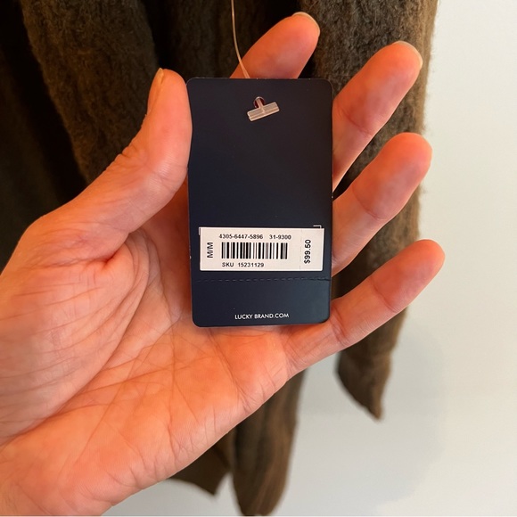 LUCKY BRAND NWT Open Style Long Sleeve Green Cardigan Women's Size Medium - Picture 6 of 7